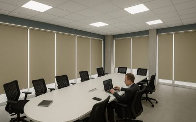 cortinas em espaços comerciais